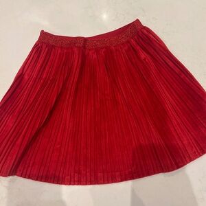 Girls red velvet skirt